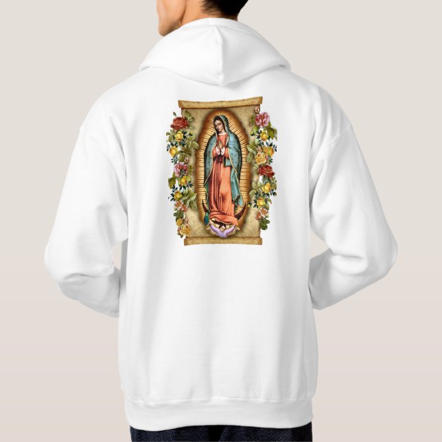 Sudadera Nuestra Señora de Guadalupe con marco de Rosas (Reverso)
