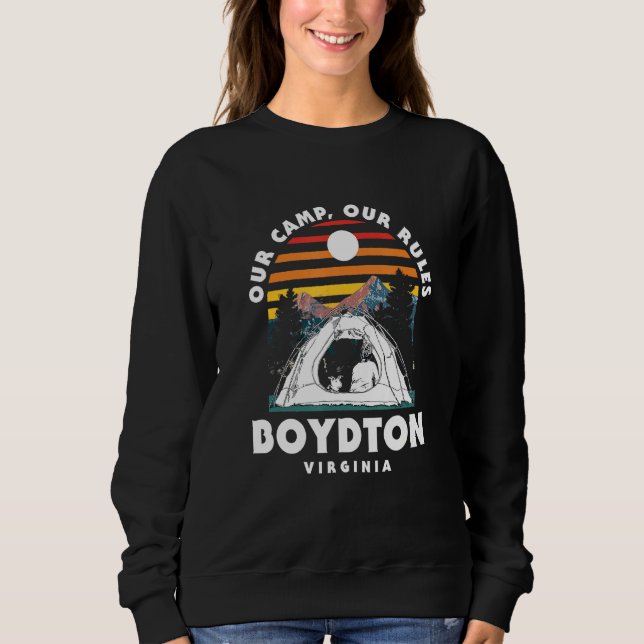 Sudadera Nuestro campamento nuestras reglas Boydton Camping (Anverso)