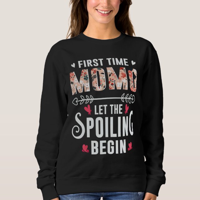 Sudadera Nueva abuela primera vez Momo deja que comience el (Anverso)