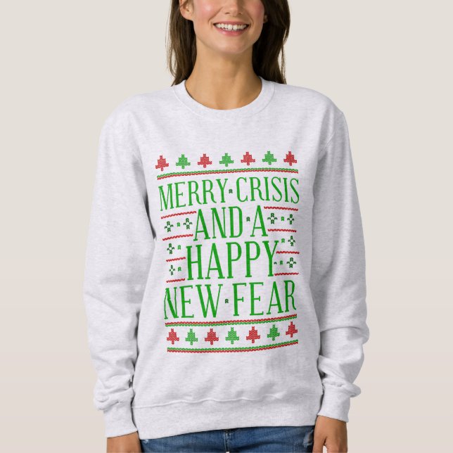 Sudadera nueva crisis alegre miedo (Anverso)