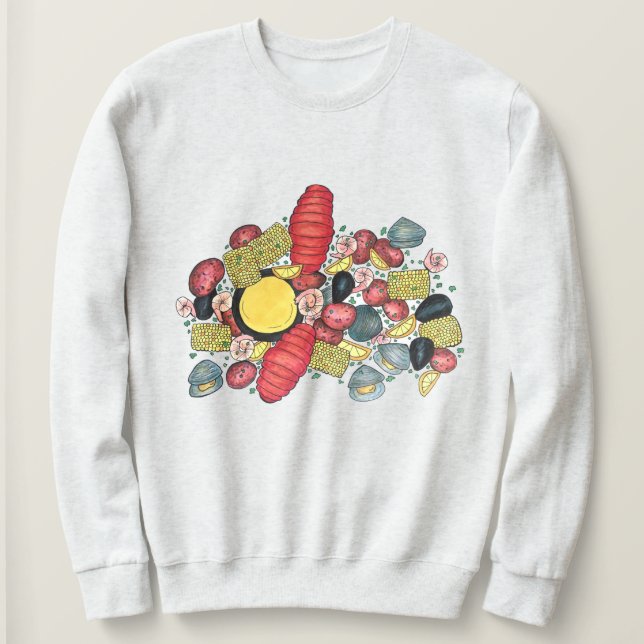 Sudadera Nueva Inglaterra Clama Clambake de langosta Clamba (Anverso del diseño)