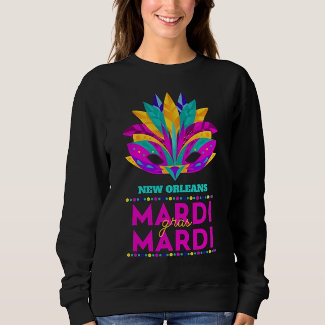 Sudadera Nueva Orleans Máscara de Mardi Gras (Anverso)