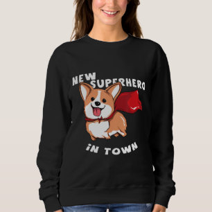 Sudadera Nueva Superheroína En La Ciudad De Corgi Doggy