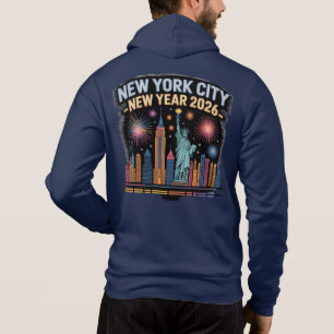 Sudadera Nueva York Ciudad Año Nuevo 2026 Fuegos Artificial