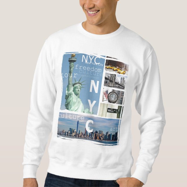 Sudadera Nueva York Ciudad Nyc Ny Liberty Estatua Manhattan (Anverso)