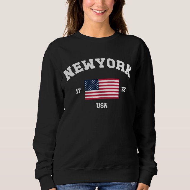 Sudadera Nueva York EE.UU. América Varsity Unisex Man Woman (Anverso)
