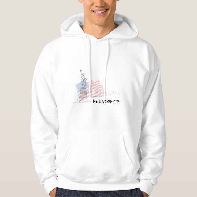 Sudadera Nueva York - Estatua de la Libertad Bandera de Est (Anverso)