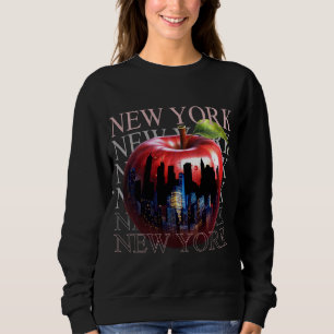Sudadera Nueva York La Gran Manzana Fruta Silueta Ciudad