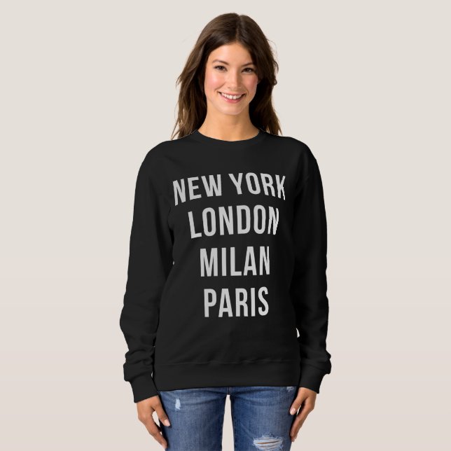 Sudadera Nueva York Londres Milano París (Anverso completo)