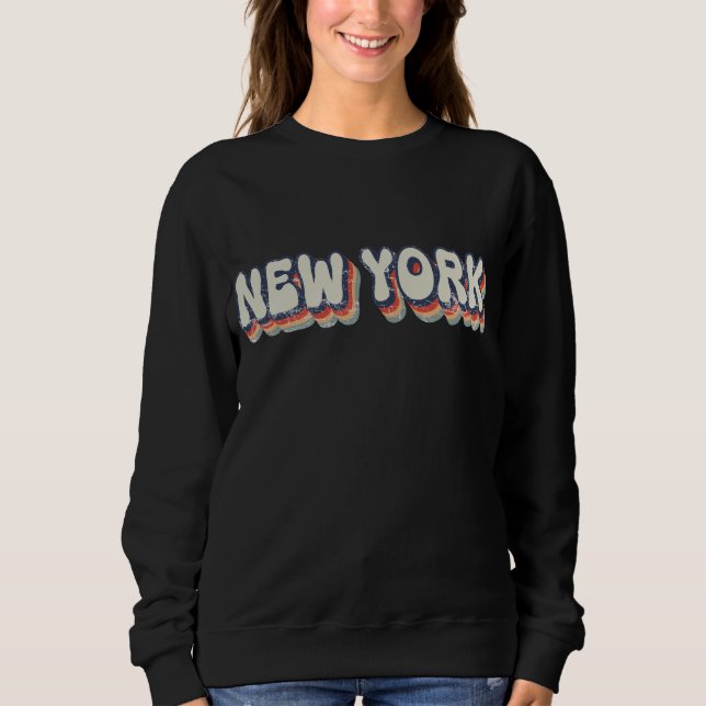 Sudadera Nueva York Retro 80s Ciudad Cromada  (Anverso)