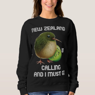 Sudadera Nueva Zelanda está llamando a Kiwi Ave Fruta Anima