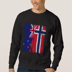 Sudadera Nueva Zelanda Noruega Media Bandera Nueva Zelanda 