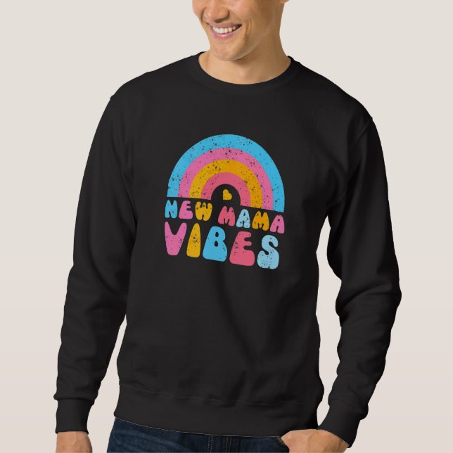 Sudadera Nuevas Vibraciones de Mamá Vintage (Anverso)