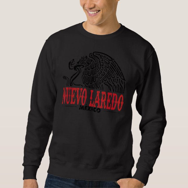 Sudadera Nuevo Laredo México Águila Retro Molestias Vintage (Anverso)