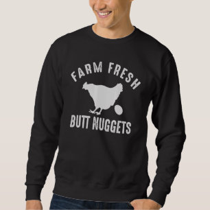 Sudadera Nuggets de trasero frescos de granja divertido hue