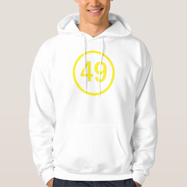 Sudadera número, 49, en círculo (Anverso)