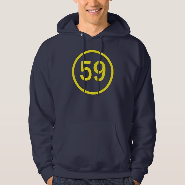 Sudadera número ,59, en círculo (Anverso)
