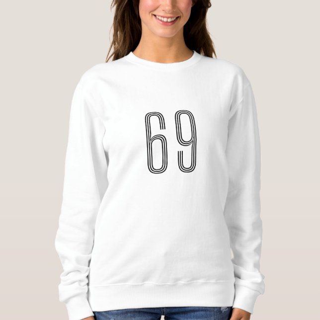 Sudadera Número 69 Esposa/Esposa Personalizado, Regalo de f (Anverso)