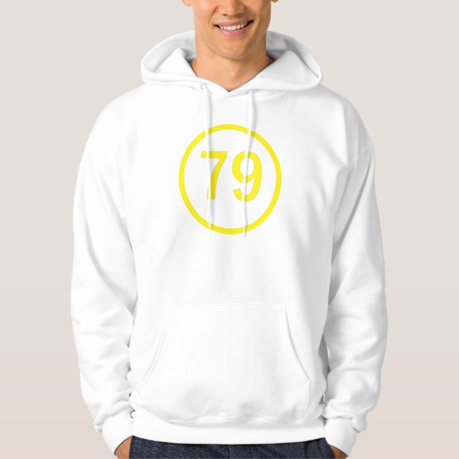 Sudadera número, 79, en círculo (Anverso)