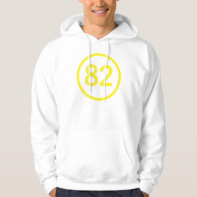 Sudadera número, 82, en círculo (Anverso)