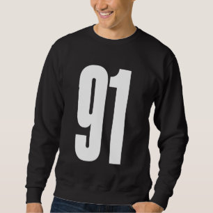 Sudadera Número blanco del equipo deportivo #91