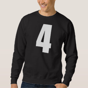 Sudadera Número Cuatro Número Numérico 4 Números Blancos Li