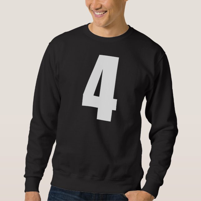 Sudadera Número Cuatro Número Numérico 4 Números Blancos Li (Anverso)