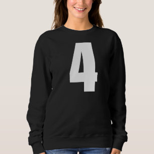 Sudadera Número Cuatro Número Numérico 4 Números Blancos Li