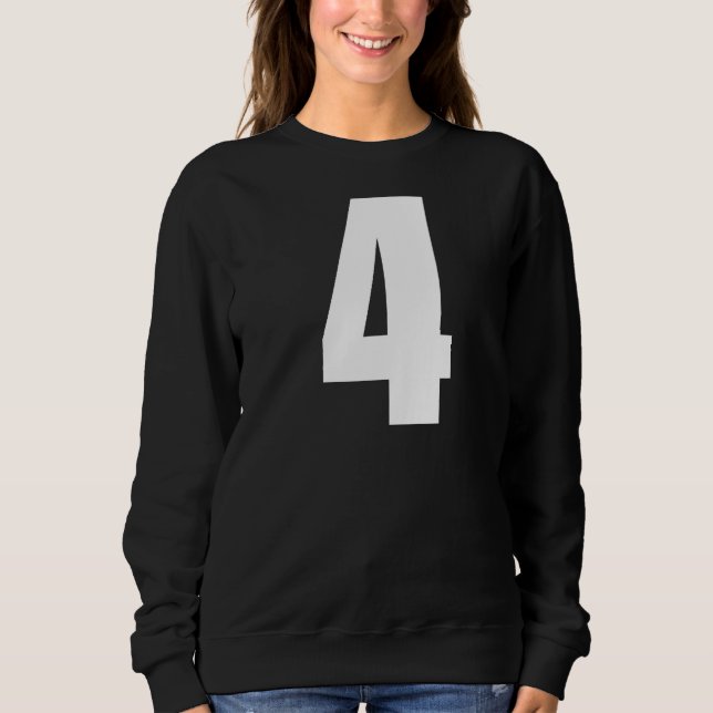 Sudadera Número Cuatro Número Numérico 4 Números Blancos Li (Anverso)