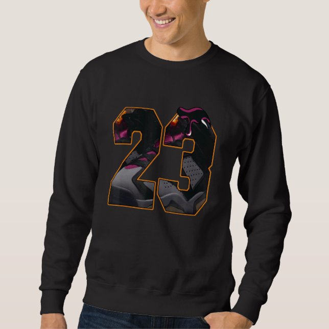 Sudadera Número de goteo 23 Competición de Burdeos Retro 6s (Anverso)