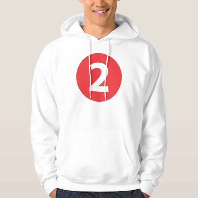 Sudadera Número dos rojo (Anverso)