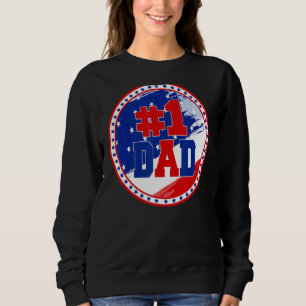 Sudadera Número Uno 1 Papá Usa Bandera Papá Noel Mejor Día