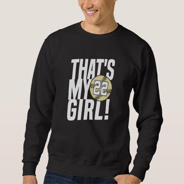 Sudadera Número veintidós que es mi Chica 22 mamá de Softba (Anverso)