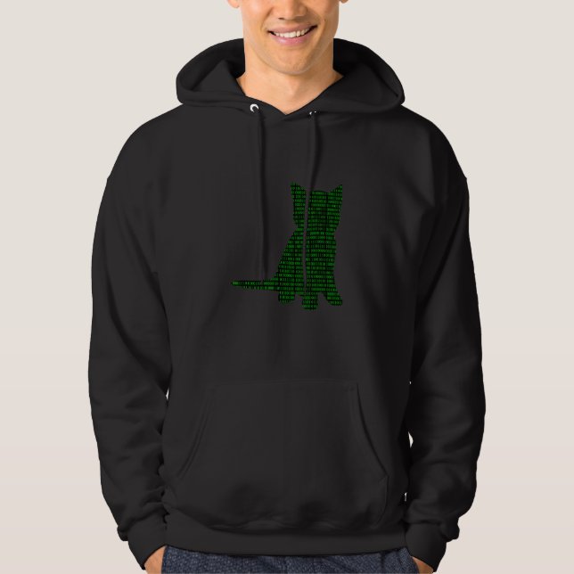 Sudadera Números binarios de computadora Programador de gat (Anverso)