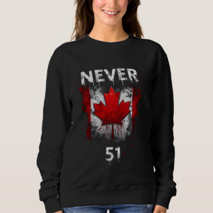 Sudadera Nunca 51 Estado Canadá Bandera Canadiense Vintage