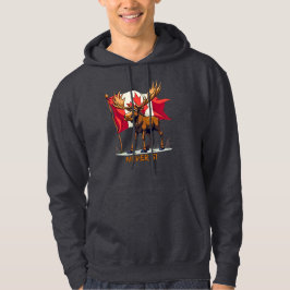 Sudadera Nunca 51, Moose, Canadá Bandera Canadiense Hoja de
