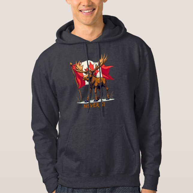 Sudadera Nunca 51, Moose, Canadá Bandera Canadiense Hoja de (Anverso)