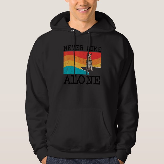 Sudadera Nunca camines solo con gráfico de Standard Schnauz (Anverso)