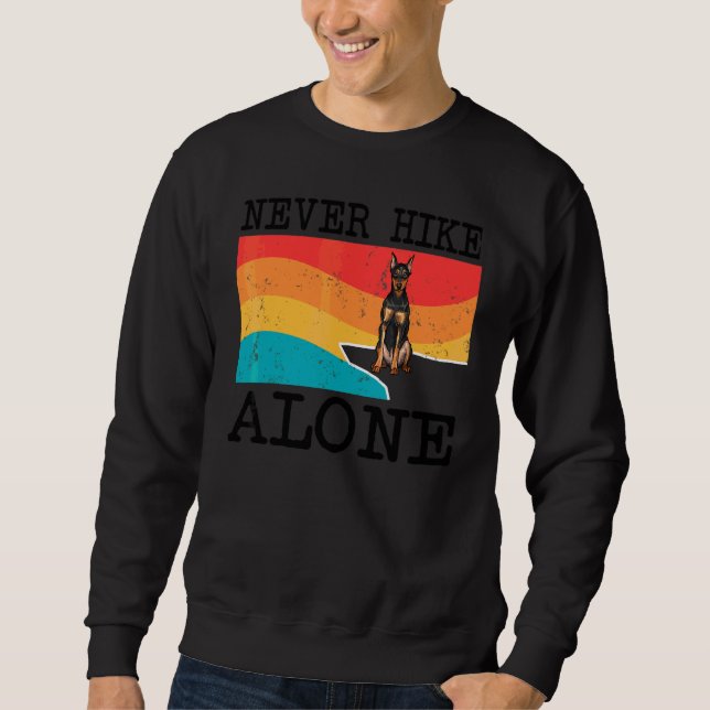 Sudadera Nunca camines solo con Pinscher alemán gráfico de  (Anverso)
