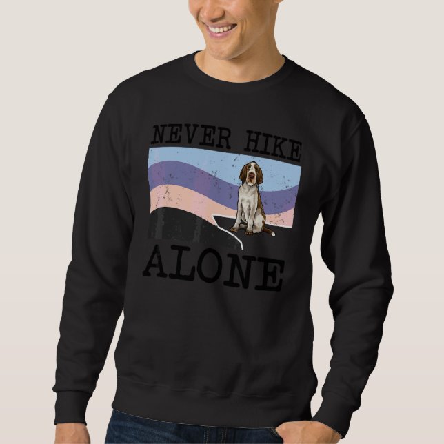 Sudadera Nunca camines solo Spinoni Italiani Perro Hiking (Anverso)