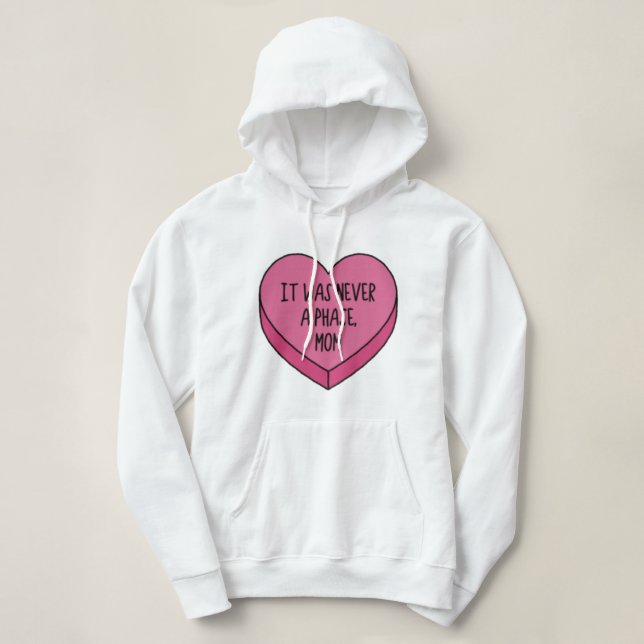 Sudadera nunca fue una fase, madre emo conversación corazón (Diseño del anverso)