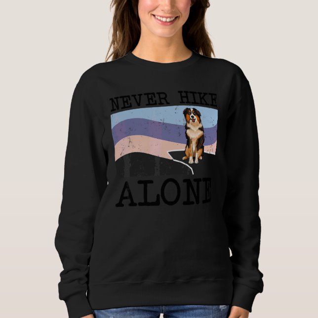 Sudadera Nunca Hike Solo Pastor Americano Miniatura Perro H (Anverso)
