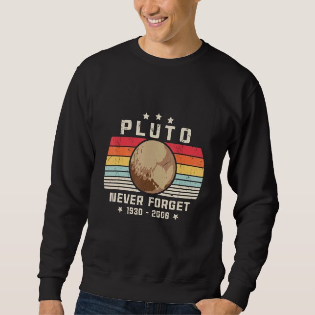 Sudadera Nunca Olvides Plutón. Espacio estilo retro, cienci (Anverso)
