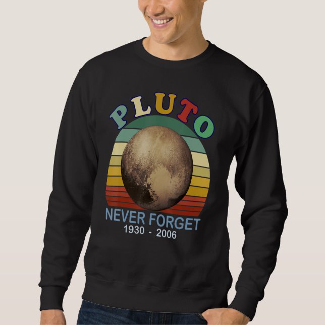 Sudadera Nunca Olvides Plutón Estilo Retro Ciencia Espacial (Anverso)