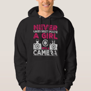 Sudadera Nunca Subestimar A Un Chica Con Una Cámara - Ph Ch