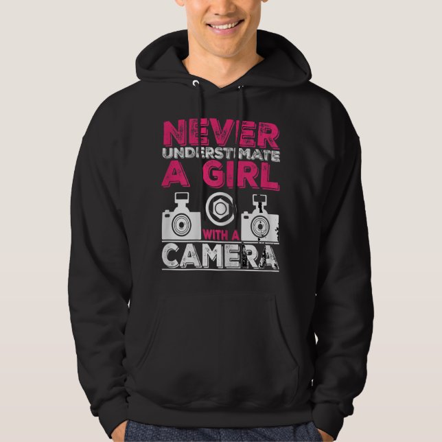 Sudadera Nunca Subestimar A Un Chica Con Una Cámara - Ph Ch (Anverso)