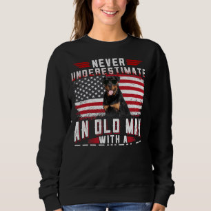 Sudadera Nunca Subestimes A Un Viejo Con Un Rottweiler U
