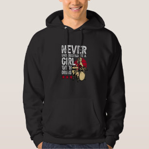 Sudadera Nunca Subestimes A Una Chica Con Batería Baterista