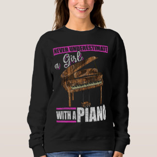 Sudadera Nunca Subestimes A Una Chica Con Música De Piano
