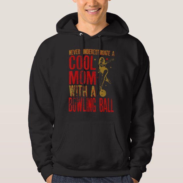 Sudadera Nunca subestimes a una madre con un fondo de bolic (Anverso)